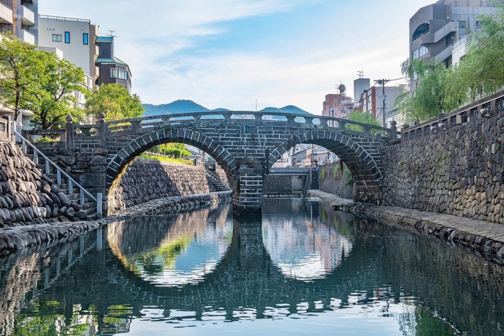 Meganebashi Bridge is Japan’s oldest stone arch bridge. It represents the street...