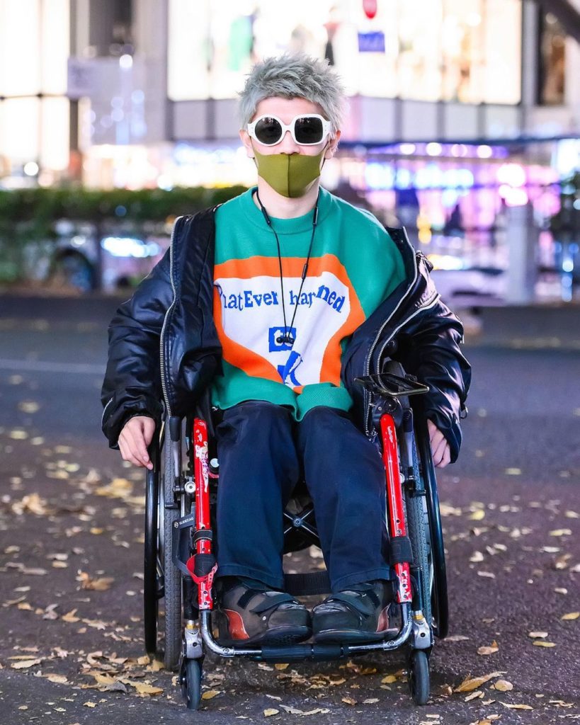 Harajuku street style personality and Japanese wheelchair fashion model Keita (@...