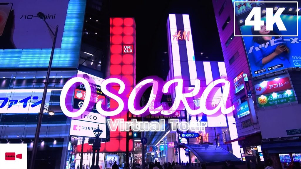 [4K Cyberpunk] Walked around Shinsaibashi shopping street in Osaka. Virtual travel tour