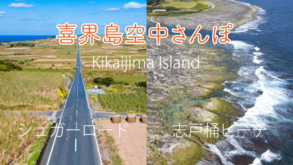 【空撮】シュガーロード&志戸桶ビーチ - 喜界島空中散歩
