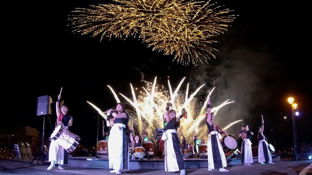 (VR180 3D) 2019.12.14 冬彩 香芝天衝太鼓＆小山煙火 （動画・音声品質向上再アップ版）