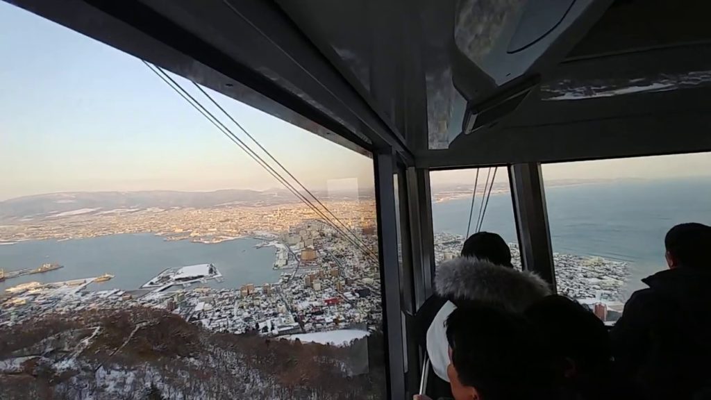 Mt Hakodate Ropeway ride in Hakodate, Hokkaido, Japan Mt Hakodate Ropeway ride in Hakodate, Hokkaido, Japan