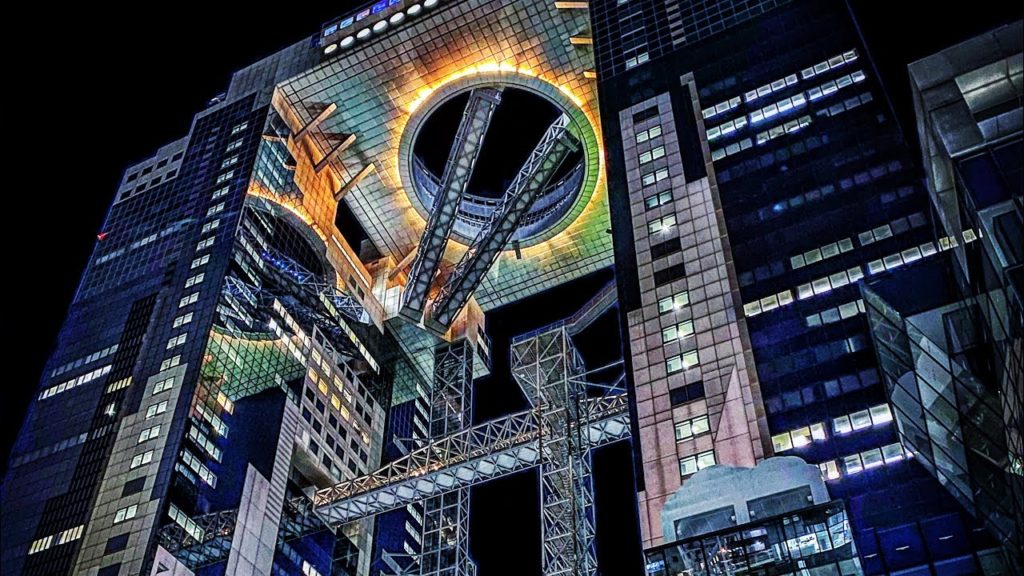 【4K】Umeda / 梅田　Night walk  Virtual Tour   Vlog   bgm