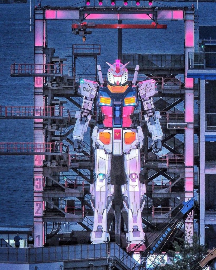 Towering over the Port of Yokohama, this 18-metre high Gundam robot is the star ...