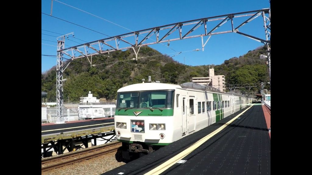 [4K ][2021.3月運用終了/185系踊り子号]　河津駅　到着