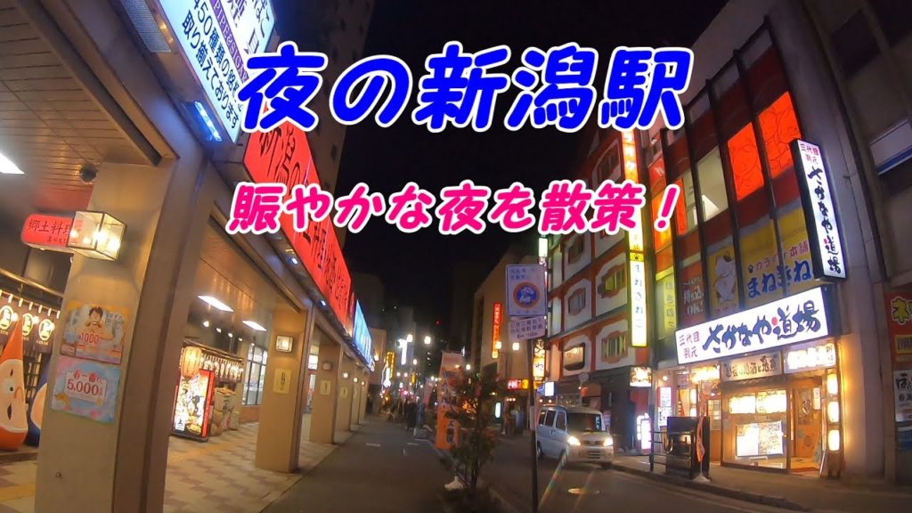 夜の新潟駅周辺を散策！歓楽街から飲み屋まであり都会！(Japan Walking around Niigata Station)