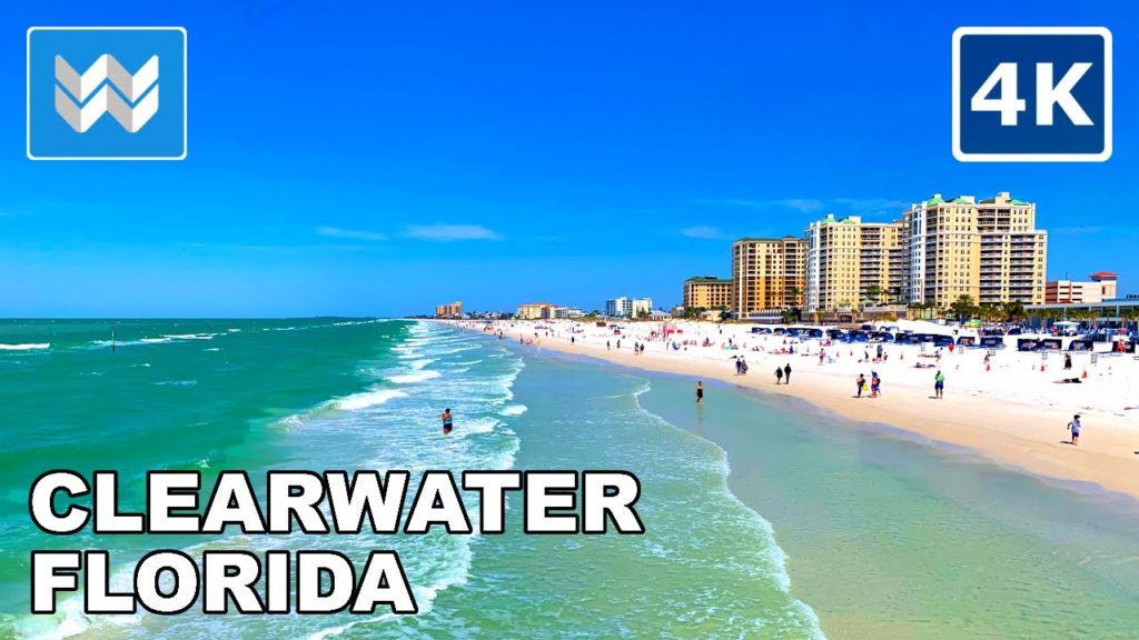 [4K] Clearwater Beach, Florida USA - Spring Break 2021 Virtual Walking Tour & Travel Guide 🎧
