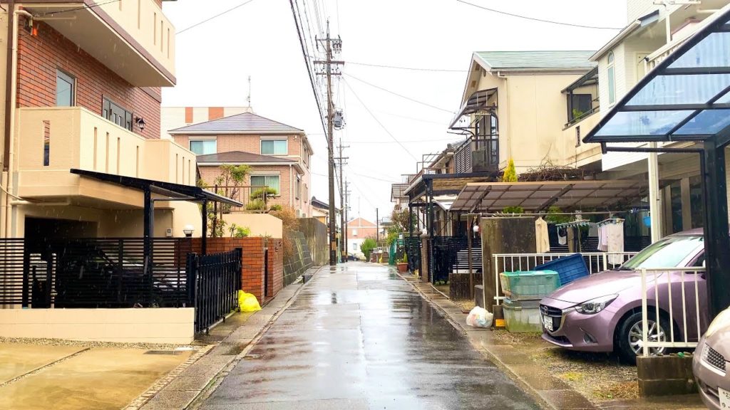 【4K】Heavy Rain Walking Tour in Japan - Relaxing Rain Sounds For Sleep #ASMR
