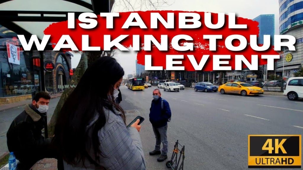 Istanbul City Walking Tour| Around Levent,Şişli Tour Guide| 1 March 2021|4k UHD 60fps|