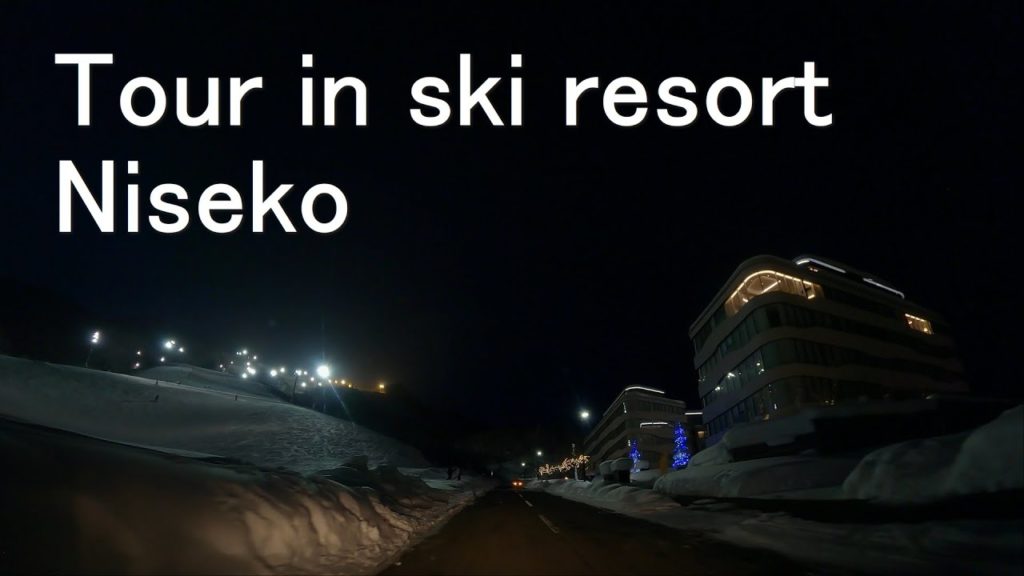 Driving in ski resort - Tour in Niseko Hokkaido - Japan 4K - Evening version