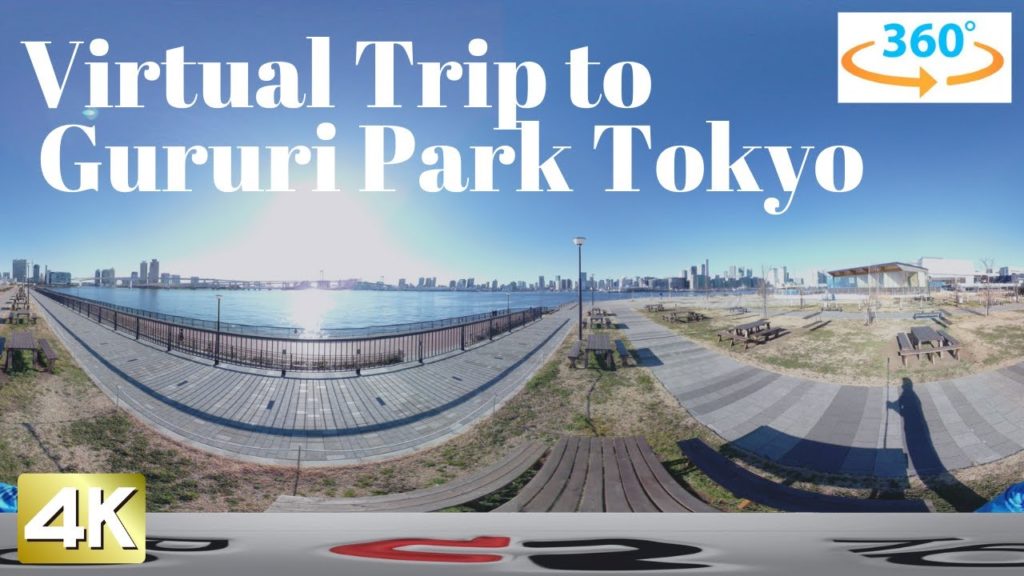 【4K 360°】"Toyosu Gururi Park" Tokyo Japan Walking Tour with beautiful sounds.