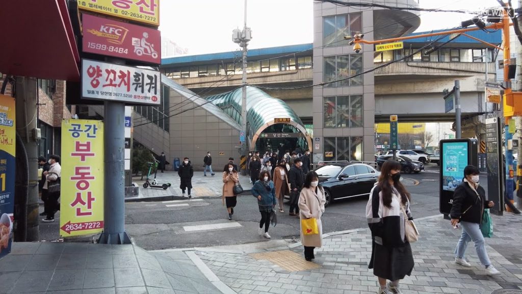 Walk around Dangsan station in Seoul 출근시간 당산역 【DJI Pocket 2】
