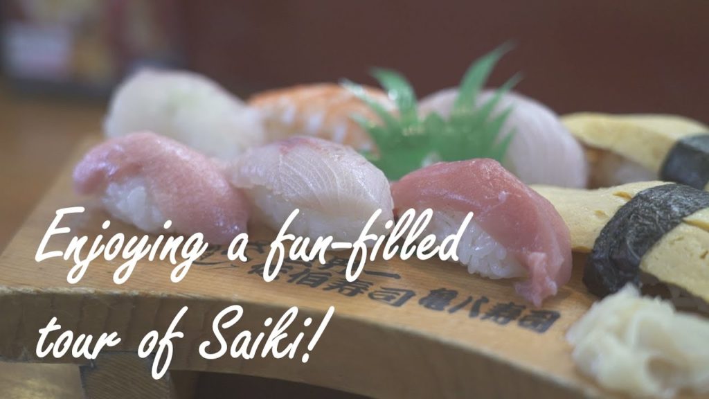 Enjoying a fun-filled tour of Saiki! Enjoying a fun-filled tour of Saiki!