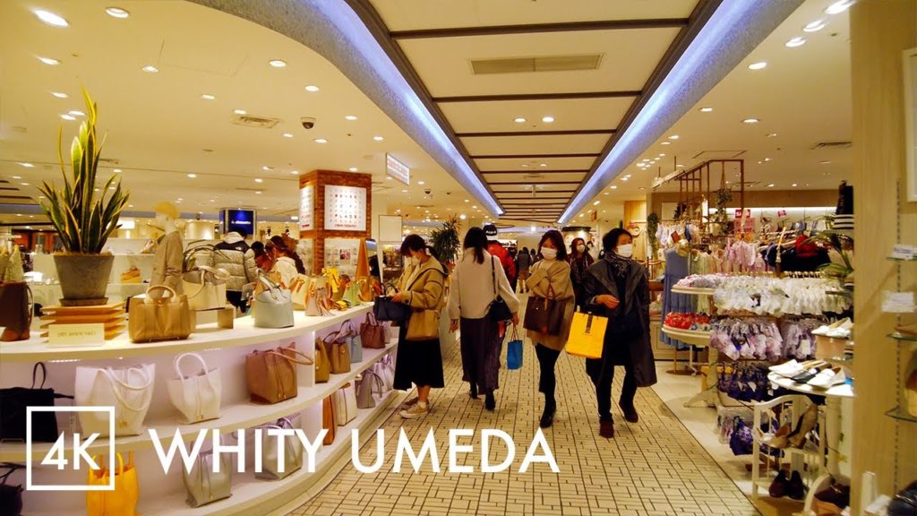 Whity Umeda, Underground shopping mall in Osaka - Japan Walking Tour | 4K with Binaural Audio