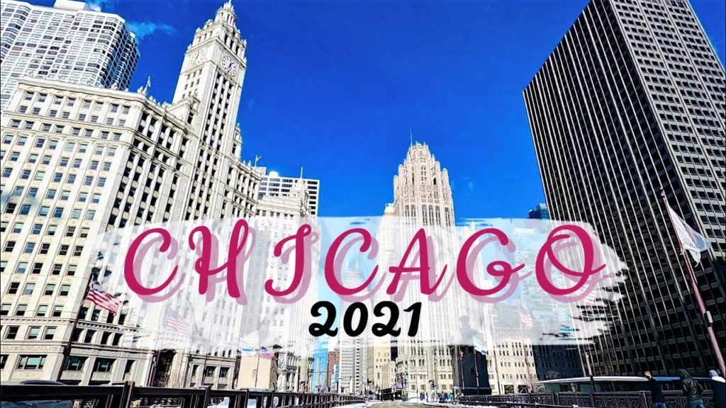 Beautiful Day Driving Downtown CHICAGO 晴天冬のシカゴドライブ観光 #GoPro#4KHD