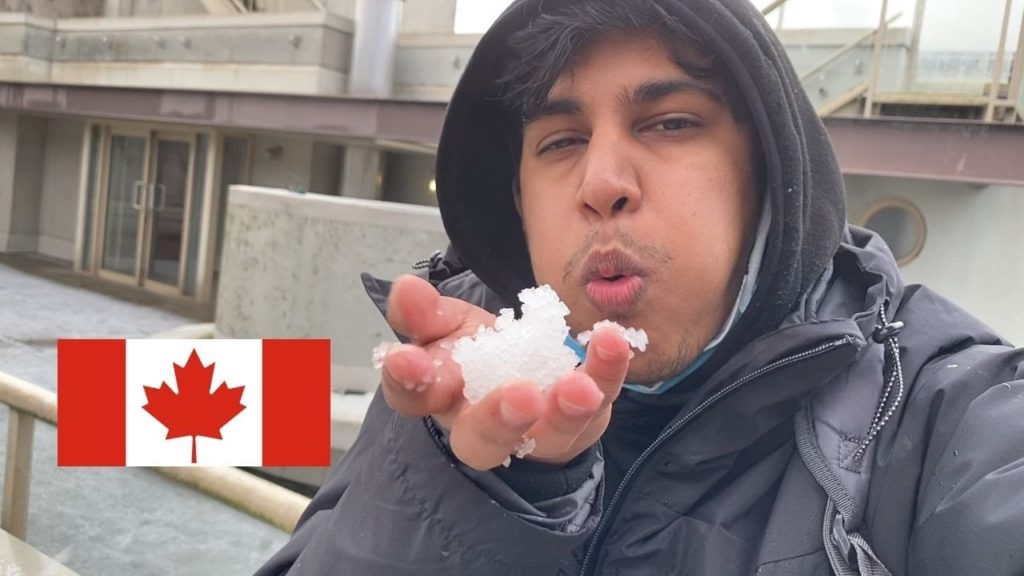 My First Canadian Snow Fall- It Became White 🇨🇦