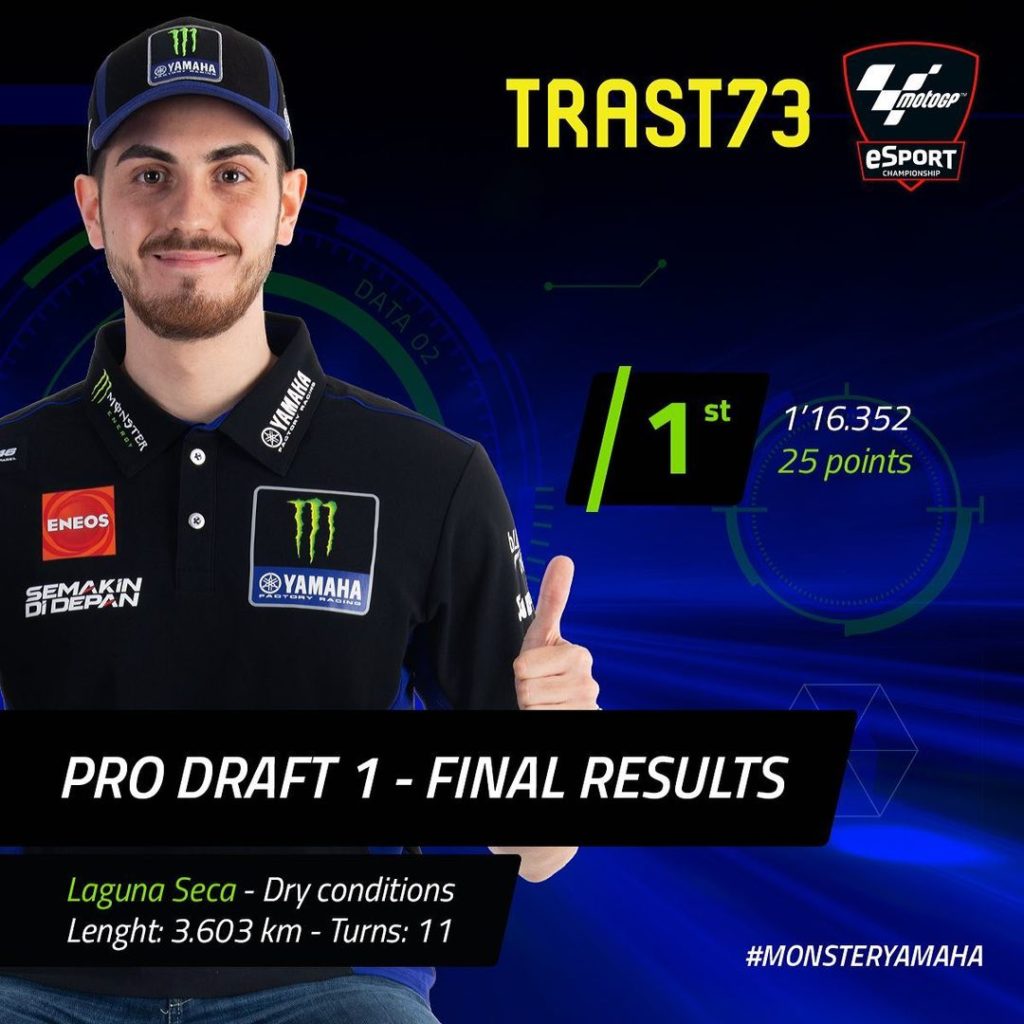 First Pro Draft challenge, first win for @73trast  #MonsterYamaha | #Trastevere...