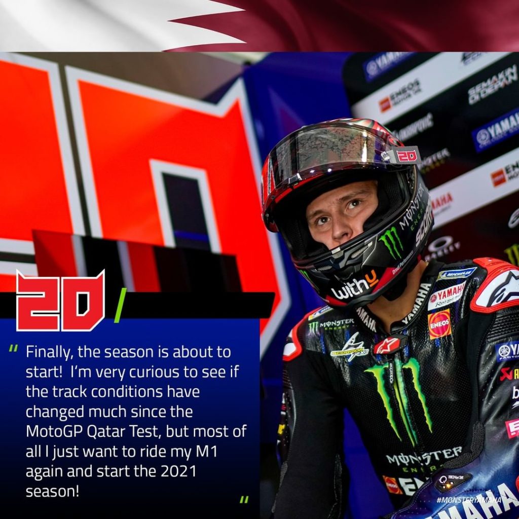 @fabioquartararo20 is dreaming of riding his M1 again    

#MonsterYamaha | #Mot...