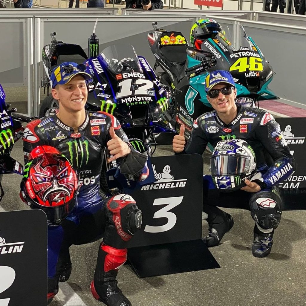 First Parc Fermé visit of 2021 for @fabioquartararo20 and @maverick12official 

...