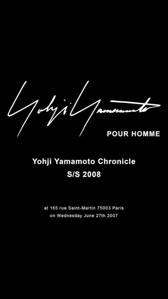 Yohji Yamamoto Chronicle  Yohji Yamamoto POUR HOMME
S/S 2008  #YohjiYamamotoChr...