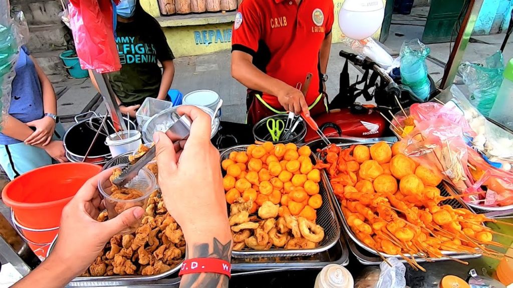 Filipino Street Food | Fried Chicken Skin and Day Old Chicken Filipino Street Food | Fried Chicken Skin and Day Old Chicken