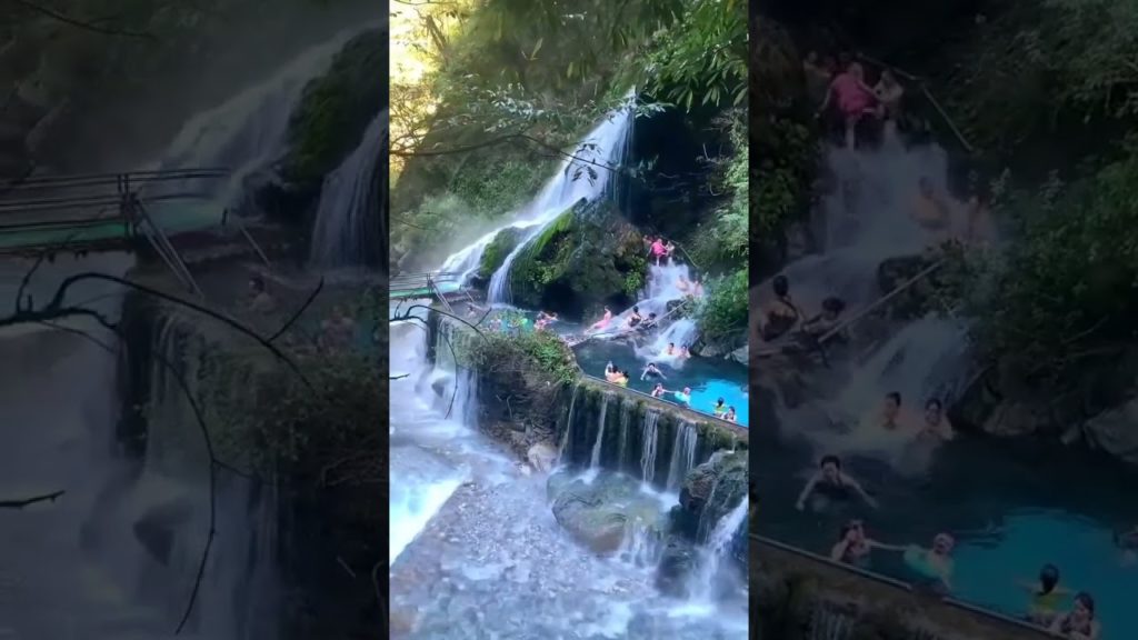 kujukuri hot spring waterfall #shorts #travel #uttrakhand