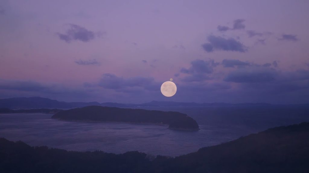 【Japan 1minute Travel WAKAYAMA Kada】和歌山 加太（沈みゆく満月の朝）