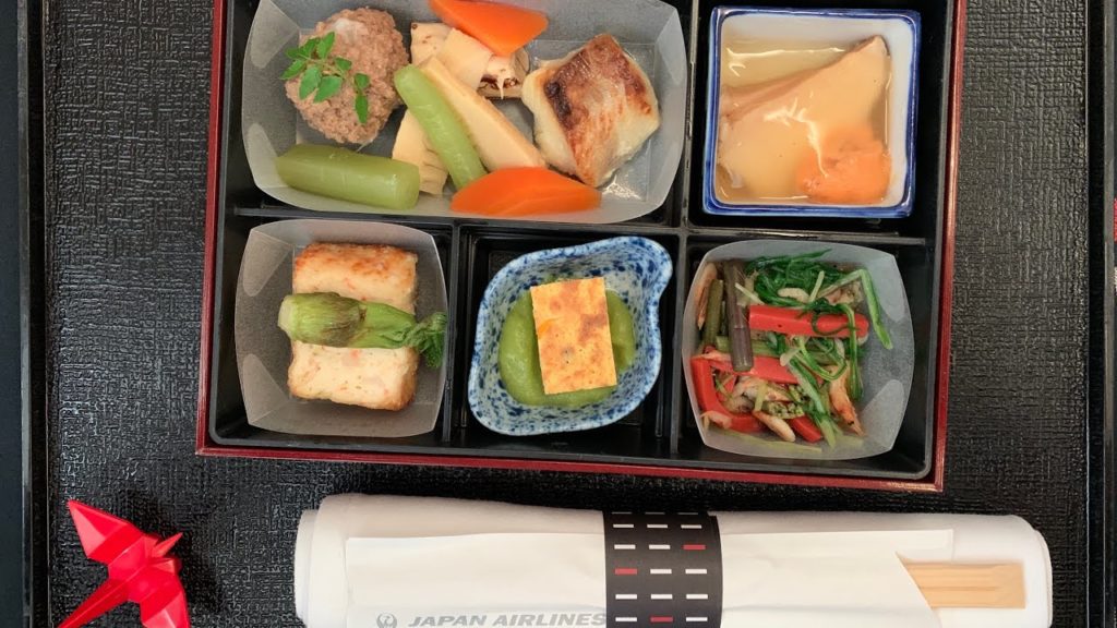 JAL Business Class 787-9, Japanese meal, NRT - SFO
