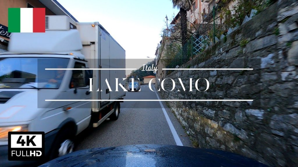Drive on Narrow Road along Lake Como