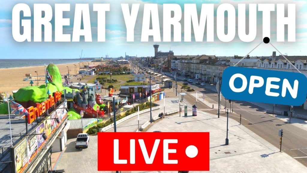 🔴 Great Yarmouth LIVE - Golden Mile Seafront TOUR at Sunset