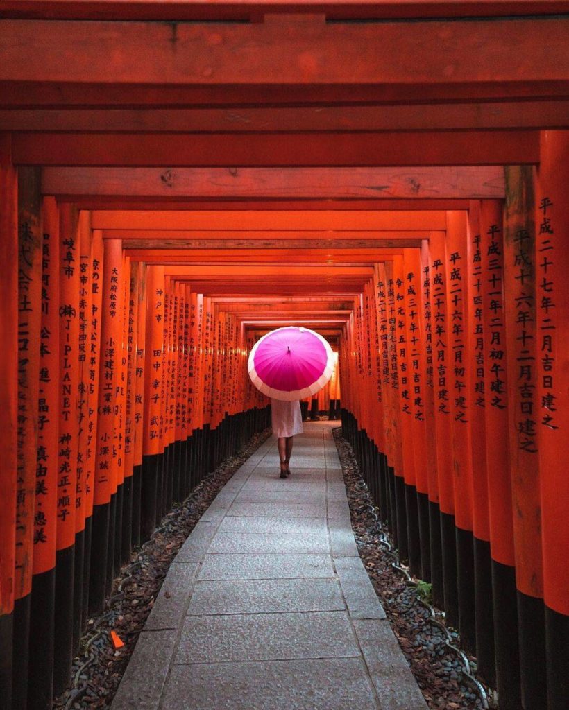 Getting a photo at Fushimi Inari Taisha without anyone else in it is often a spe...