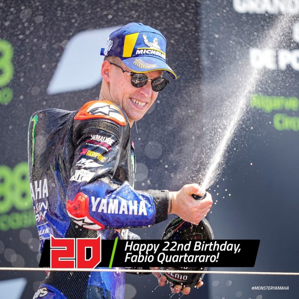 Happy Birthday, @fabioquartararo20!  

The entire team and all Yamaha staff wish...