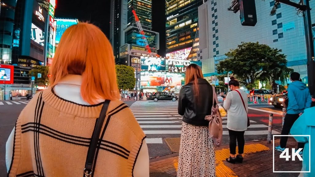 【4K ASMR】Shibuya Night Walk. Tokyo Japan Binaural Audio