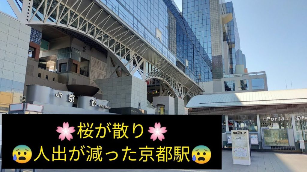 【京都・京都駅】桜が散り人出も減った京都駅の様子😰