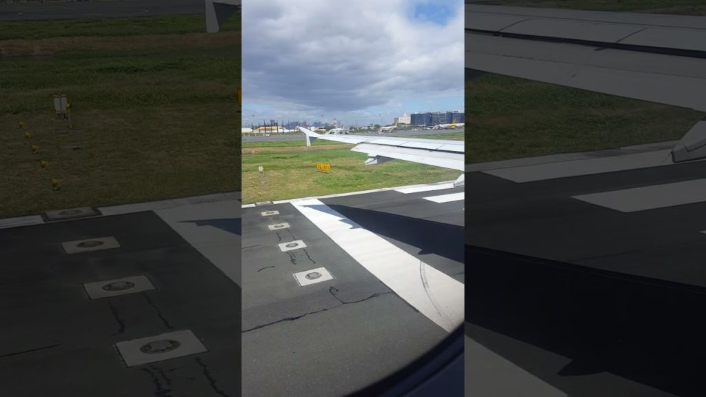 Japan Fukuoka airport during take off flight