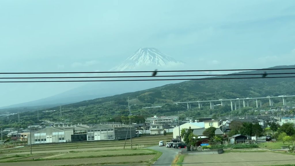 Travel on high speed Shinkansen in Japan and see mount Fuji from the train.