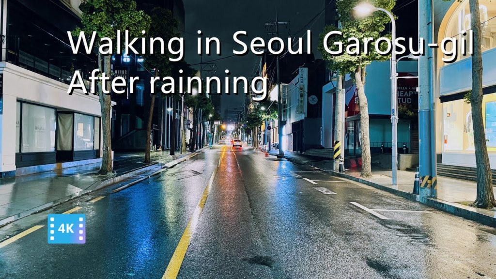 4K 2021 Spring | Walking in Garosu-gil at night after raining | Seoul | Korean | 韩国 首尔 林荫大道 夜景 雨天 4K 2021 Spring | Walking in Garosu-gil at night after raining | Seoul | Korean | 韩国 首尔 林荫大道 夜景 雨天