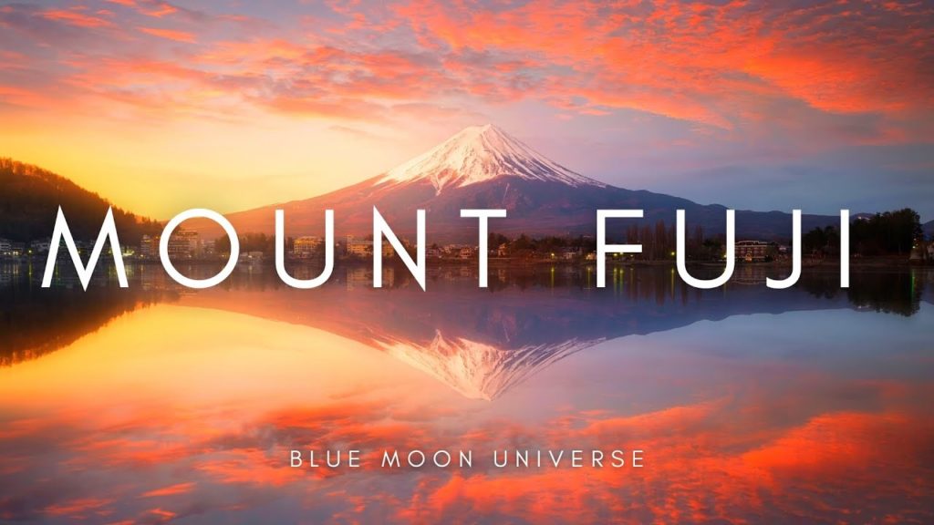 Mount Fuji Aerial View Blue Moon Universe