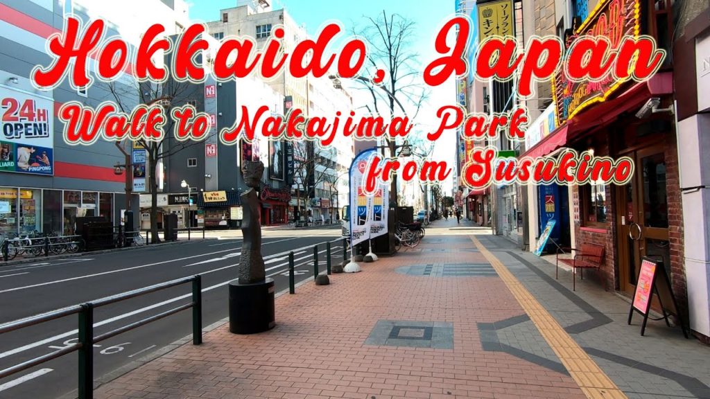 Walking in Hokkaido, Japan. Walk to Nakajima Park from Susukino in Sapporo. ORANGE ua