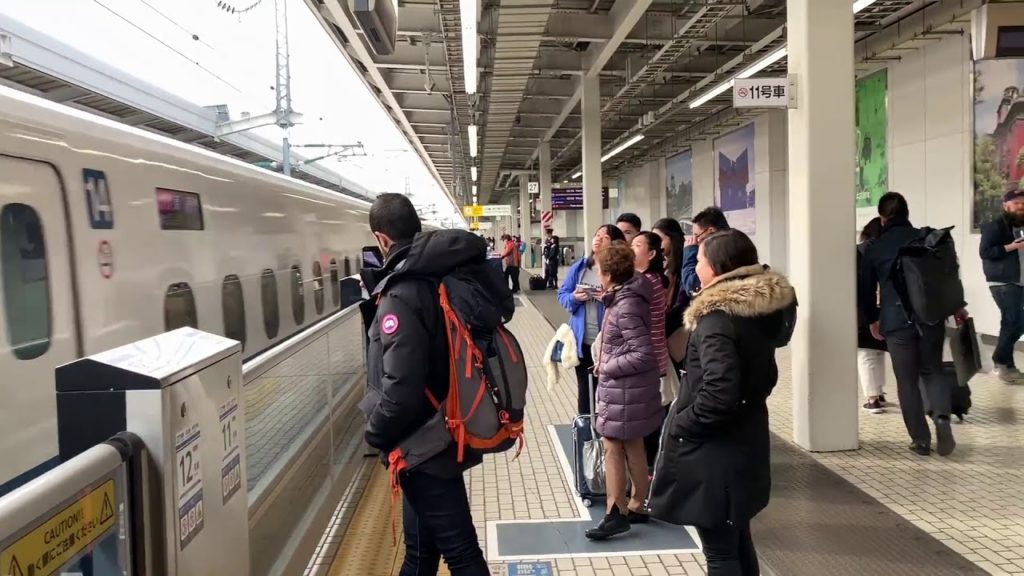 Travel Japan - train to Yokohama arriving.