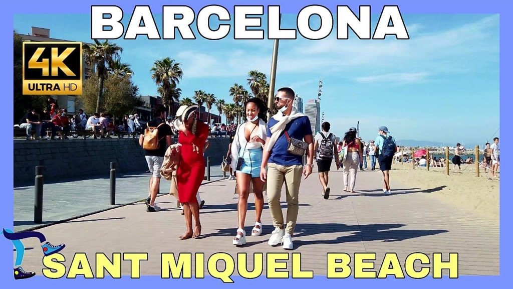 [4K] BARCELONA Walk - Sant Miquel Beach - May 15, 2021 - BARCELONA, Spain