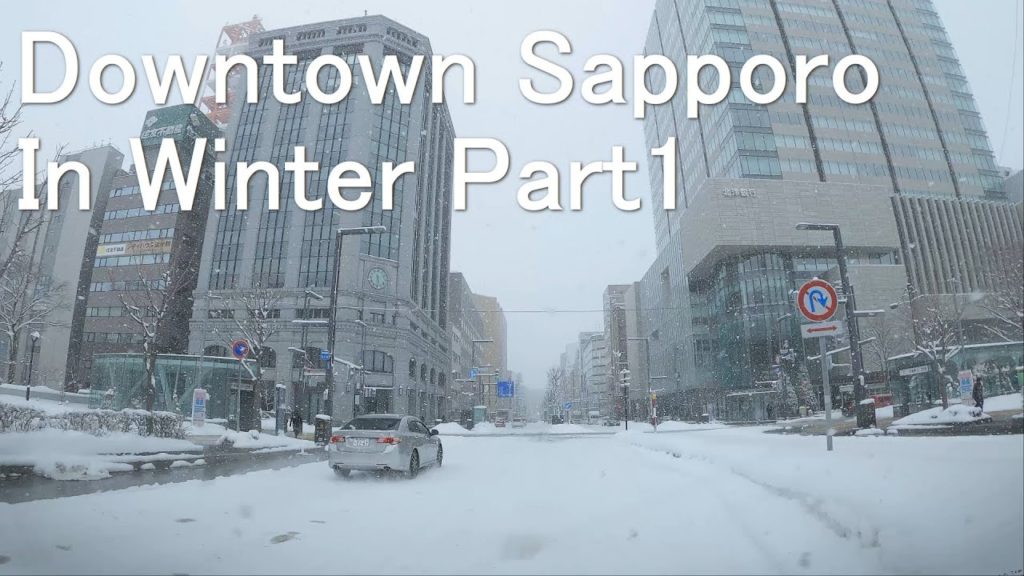 Downtown Sapporo in Winter Part1 - Hokkaido Japan 4K