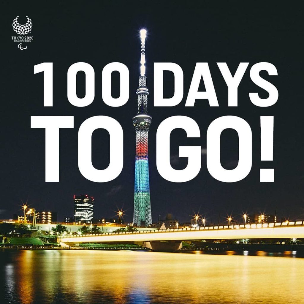 100 days to go to the @paralympics! 

#Tokyo2020 #UnitedByEmotion...