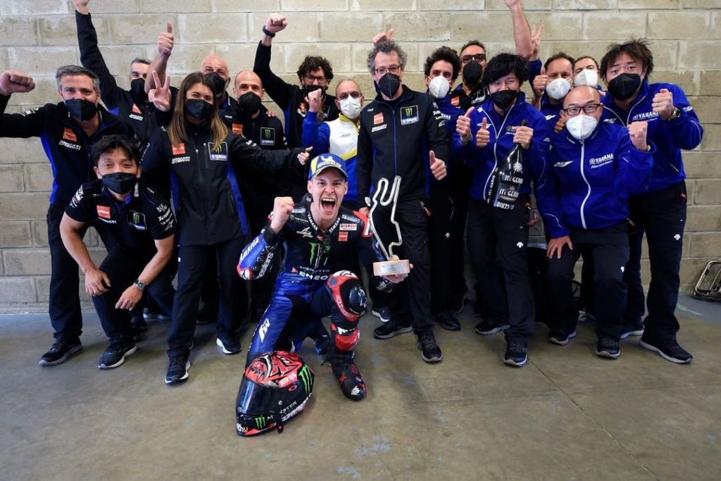 A happy Frenchman and his crew  

#MonsterYamaha | #MotoGP | #FrenchGP | @fabioq...