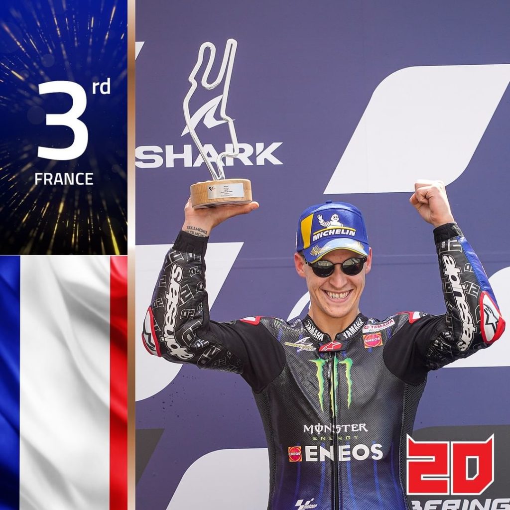 This podium is a nice reward for @fabioquartararo20 after a difficult weekend 

...