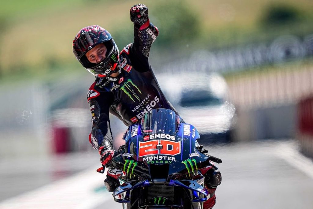 Understandably, this win is giving @fabioquartararo20 mixed emotions...  #Monst...