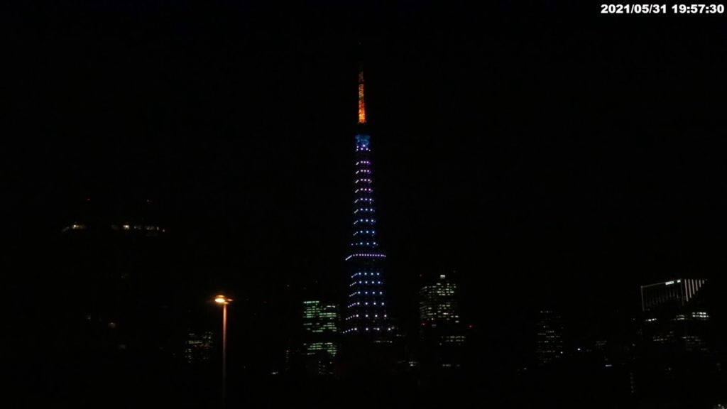 立体造形工房より東京タワー ライブカメラ Tokyo Minatoku Shiba Live Camera2021-0531-1
