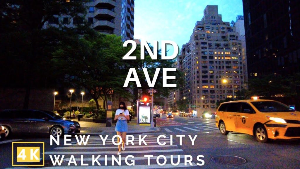 [4K] NYC Walking Tours | 2nd Ave ( Midtown East, E 44 St to E 64 St)