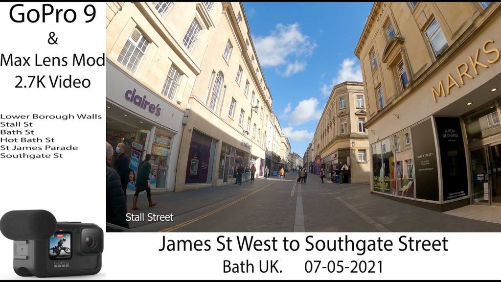 GoPro 9 + Max Lens Mod, James St West to Southgate Street, Bath UK. 07-05-2021.