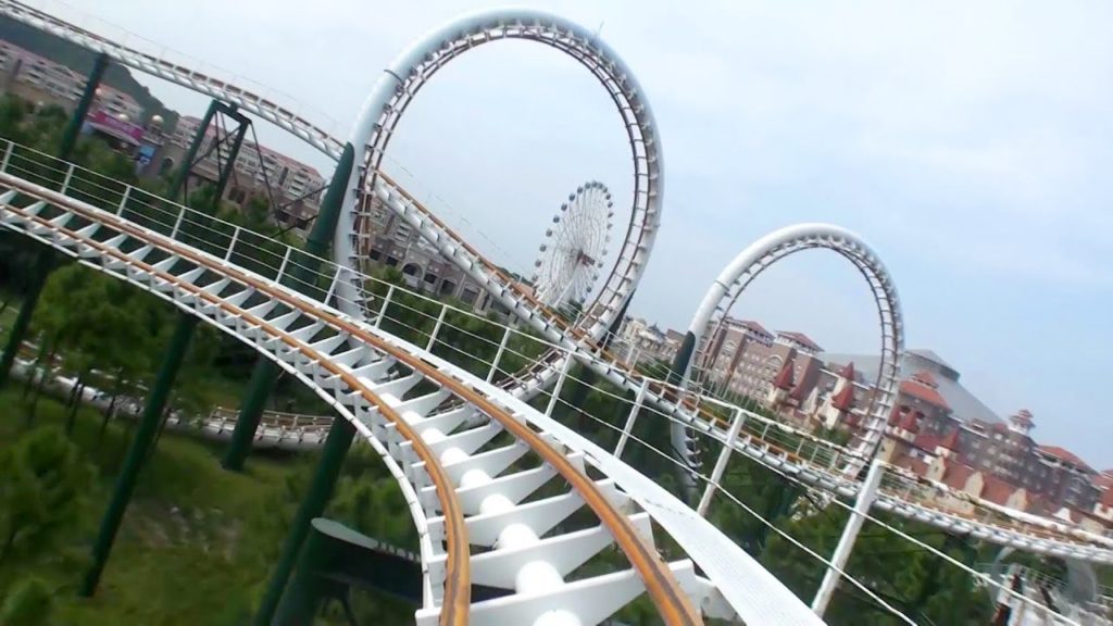 Actually Decent Chinese Double Looping Roller Coaster POV Hangzhou Paradise China 1